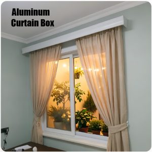 Exterior-Mounted Aluminum Curtain Box | Screw-Mounted, Sturdy & Durable | Single or Double Track Available