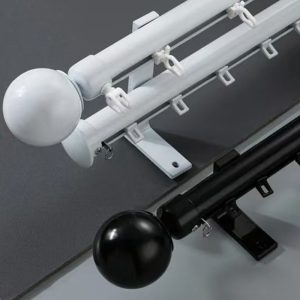 Sliding Curtain Rod – 28mm Heavy-Duty Pole | Compatible with Wave Curtains | Available in Black & White